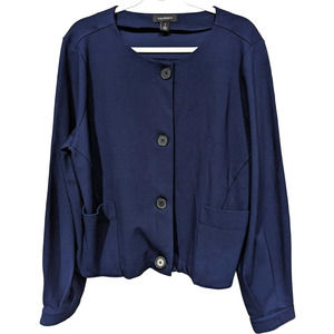 Halogen Women's sz XL Navy Blue Jacket / Peacoat / Blazer Button Up